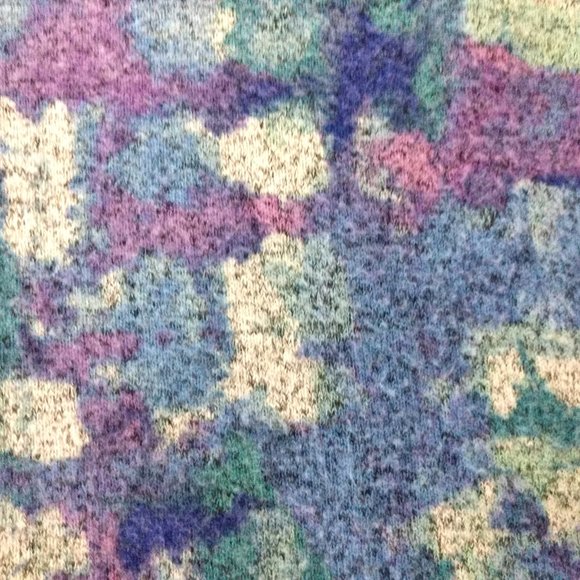 HABITAT Sweater Top Women's S Multicolor Collage Thin Fleece Boxy 3/4 Sleeves - Picture 3 of 11